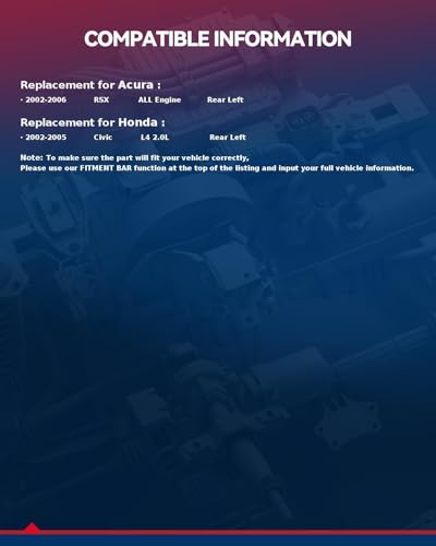 Image of KAX Rear Left Brake Caliper Compatible with Acura RSX 2002-2006 | Honda Civic 2002-2005 2.0L, #19B2679 Brake Caliper