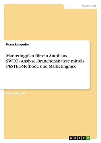 Marketingplan für ein Autohaus. SWOT-Analyse, Branchenanalyse mittels PESTEL-Methode und Marketingmix