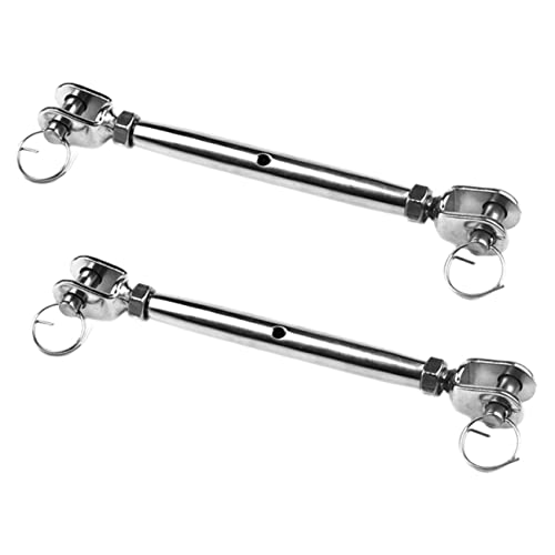 OSOLADY 2pcs Closed Turnbuckle Bolts Cable Turnbuckle Wire Rope Turnbuckle Heavy Duty Turnbuckle Heavy Duty Hook Turnbuckle Eye Cable Clamp Jaw and Jaw Turnbuckle Stainless Steel Silver