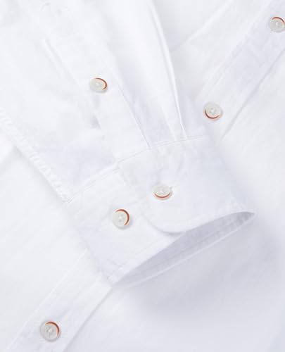 siliteelon Herren Hemd Leinenhemd Langarm Stehkragen Leinenshirt Hemden Herren Freizeithemd Casual Regular Fit Sommer Standhemd – Bild 6