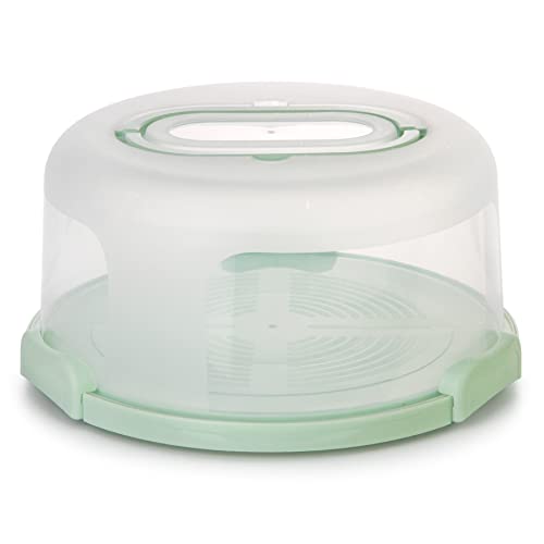 Spesh Boite à Gâteau Portable en Plastique Récipient à Gâteau de 10 Pouces avec Couvercle Boite a Gateau Ronde Transport avec 3 Pinces - Ø 30xH 15...