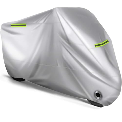 Fundas Motos para Kawasaki Versys650 Versys 650 Vulcan 650 S, Tela Oxford Exterior Funda Protectora Cubierta de Motocicleta Resistente a Desgarros Todo Clima,Silver