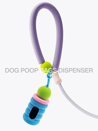 Image of Dog Poop Bags with Dispenser, Leak Proof and Extra Thick Pet Waste Bags for Walking Dog and Cats Litter (Pink Fuzz-7 Rolls(105 Bags))