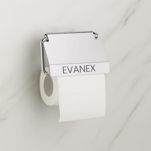 Image of EVANEX Toilet Tissue Paper Roll Holder with Cover, 304 Stainless Steel Toilet Paper Stand, Tissue Paper Roll Holder for Bathroom, Bathroom Accessories Organiser (Aquarius)