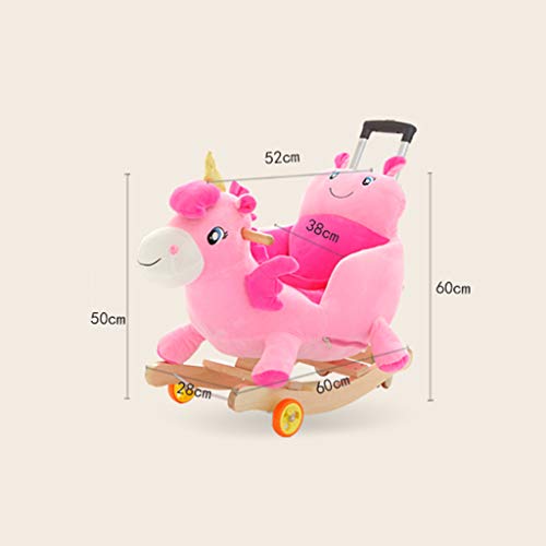 Schaukelpferd QIQIDEDIAN Baby Spielzeug Geschenk Massivholz Musik Große Kinder Schaukelstuhl Doppeltem Verwendungszweck – Bild 3