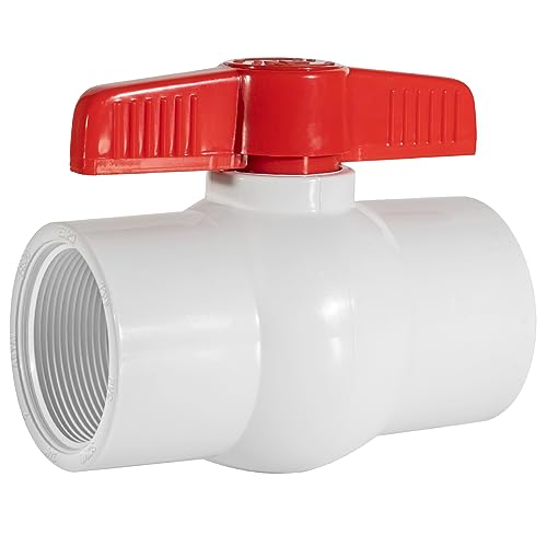 TechSegment 3/4 Inch PVC Ball Valve Threaded, Easy-Turn Handle, Leak-Proof, Durable for Water Control