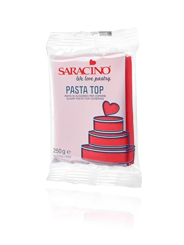 Saracino Top Pâte à Sucre Rouge pour Recouvrir 250 g Fabriqué en Italie