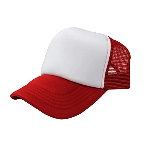 Qraftsy Trucker Hat Adjustable Cap (White & Red)