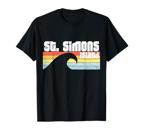 St Simons Island Georgia Retro Beach Lover GA Vacances T-Shirt