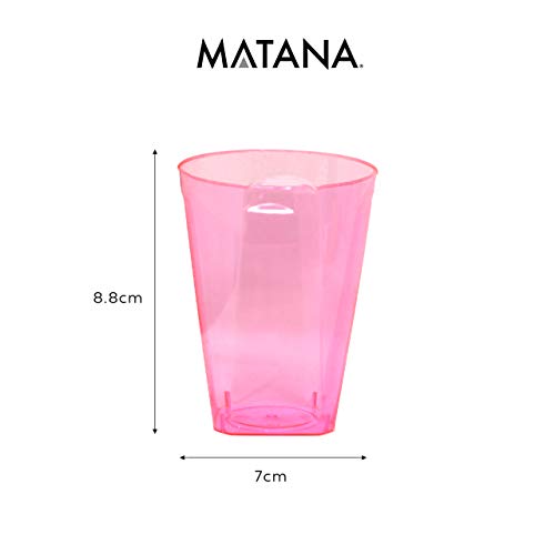 MATANA 80 Neon Plastic Bekers voor Verjaardagen, Kinderfeestjes, Bruiloften, Kerstmis, Barbecue & Feesten, 210ml - Stevig en Herbruikbaar - Afbeelding 7