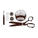 Wandaufkleber für Nähgeschäfte, Knöpfe, Nähwerkzeugladen, Wanddekoration, Kunst, Vinyl, Wandtattoo, Heimdekoration, Schlafzimmer-XL-84x146cm-Coffee