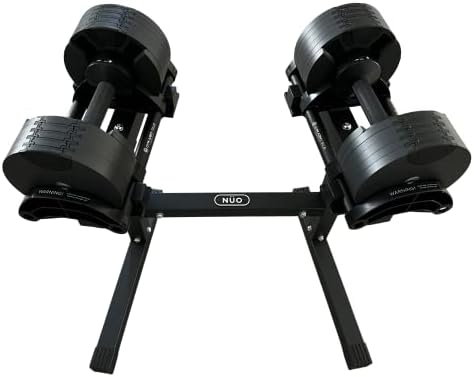 Nuobell Adjustable Dumbbell Stand - Dumbell rack for Nuobell dumbbells - Gym Army brand; Free weight dumbbell stand for men women - strength training and fitness (50lb and 80lb versions) - Matte Black (STAND ONLY - Dumbbells sold separately)