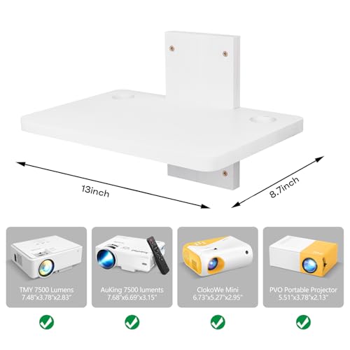 Soporte para proyector de madera maciza WT1 contra cables sueltos 6