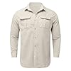 Mens Casual Shirt Long Sleeve Mens Shirt Long Sleeve Double Pocket Regular-Fit Holiday Shirts Leisure Daily Shirts For Dating Button Up Weekday Tops Smart Non Iron Tops With Flap Pockets #3