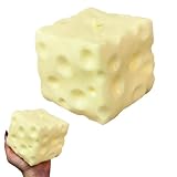 Cheese Squishy, Squishy Queso, Big Cheese Squishys Square, Cheese Squishys Toy, Lovely Unbreakable Giant Cheese Block SquishyFidget Toy Stress Ball, Juguete Blando De Queso Amarillo Juguete (B)
