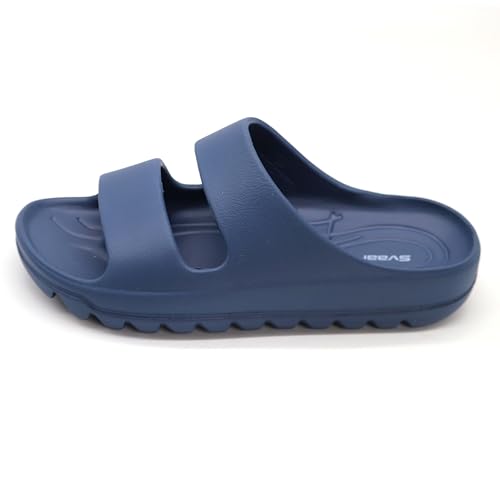 Image of SVAAR Soft EVA Double Strap Slippers for Men | Stylish Anti-Skid Slides with Arch Support & Bouncy Sole | Lightweight Indoor Outdoor Comfort