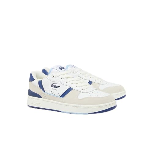 Lacoste Women's T-Clip Set Sneaker, White/Navy, 8.5
