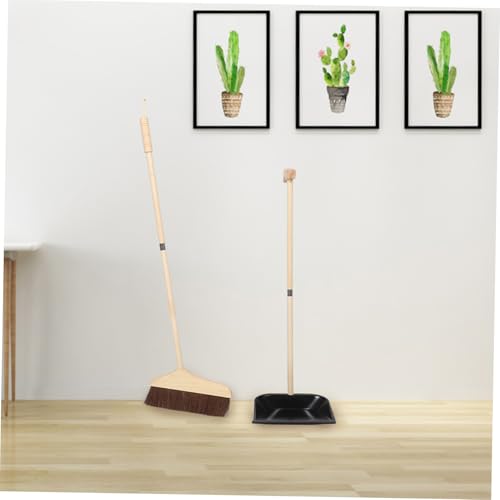 SOIMISS Kehrschaufel Set mit Langem Griff aus Naturfasern Weicher Besen für Sanfte Bodenreinigung Vielseitiges Haushaltsreinigungszubehör Ergonomischer Holzgriff für Einfache Handhabung – Bild 8