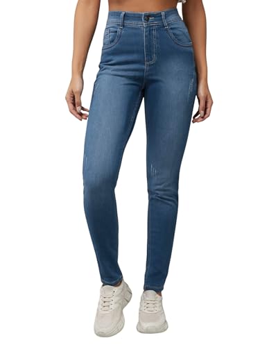Image of Dolce Crudo Women's Skinny Fit High Rise Regular Length Stretchable High Waist Denim Jeans