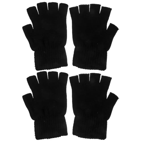 Guantes sin dedos para manos frías al trabajar OUNONA mitones térmicos de punto elástico