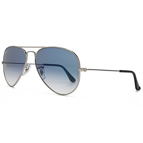 Ray-Ban RB3025 Large Aviator Sunglasses Shiny Silver w/Blue Gradient (003/3F) 3025 62mm Authentic2