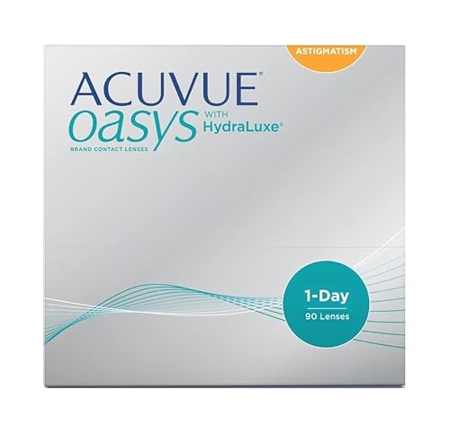 ACUVUE OASYS 1-Day per astigmatismo; Lenti a contatto giornaliere; visione chiara e stabile per tutto il giorno,comfort elevato;-5.00 diottrie; Cilindro -2.25 ; Asse 180 ; BC 8.5; DIA 14.30; 90 lenti