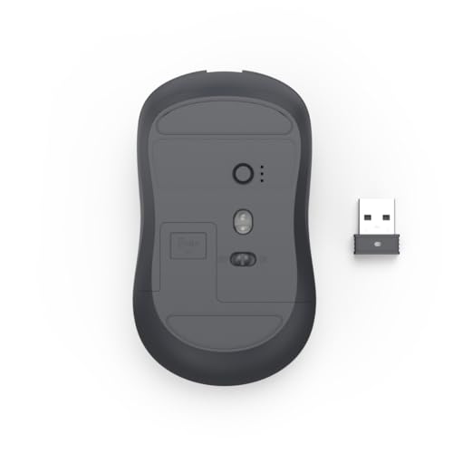 Image of Hama WM-200 Optical Wireless Mouse with Nano Receiver,1600 DPI Optical Sensor, 2.4GHz Connectivity, 5 Year Warranty - (Anthracite /Black) (WM-200)