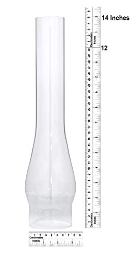 B&P Lamp 3 Inch Base By 14 Inch Tall Clear Glass Oil And Kerosene Lamp Chimney #TOP1