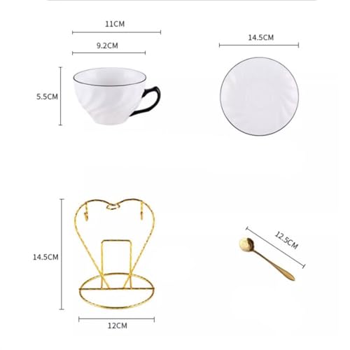Tasses à café en céramique de luxe ensemble théière et fleurs cadeau