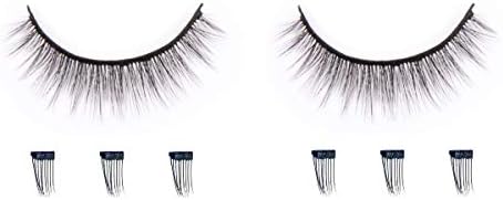 Vekali Magnetic Eyelashes With Applicator - 3 Magnet Full Length False Lash Set – Natural Look Vegan 3D Faux Mink Classy Individual Tapered Lashes With Micro Magnets - Reusable, Light, No Glue & Easy