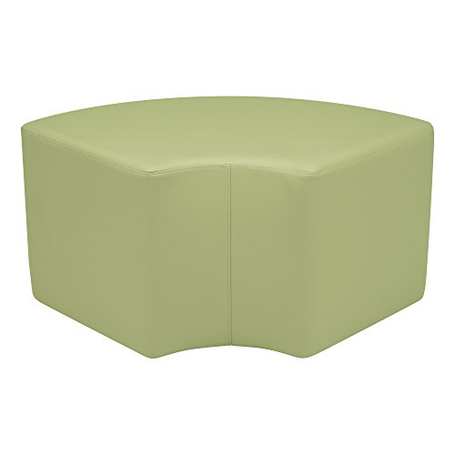 Image of Sprogs 18 inch H Structured Quarter Round Stool -Flexible Modular Collaborative Soft Seating for Office, Home, Lounge and School Classrooms with Durable Frame & Set of 2 inch Casters Add-on -Fern Green