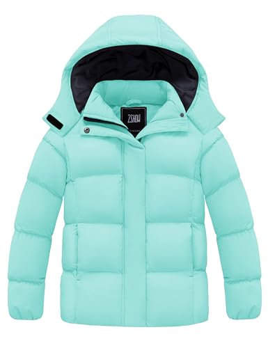 Image of ZSHOW Girls' Lightweight Puffer Jacket Warm Hooded Quilted Outerwear Jacket