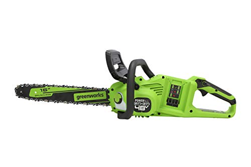 Greenworks 48V (2 x 24V) 16" Brushless Cordless Chainsaw (Great For Tree Felling, Limbing, Pruning, and Firewood / 125+ Compatible Tools), (2) 4.0Ah Batteries and Dual Port Rapid Charger Included - Image 3
