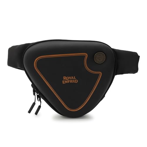 Image of Royal Enfield Classic Sling Gold Cross Body Bag | Capacity: 0.9L- For carrying essentials | Utilities: Adjustable Strap with Snap Buckle & RE trims for Comfortable Stable fit | ROSE GOLD One Size