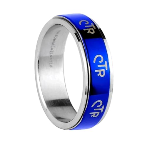 One Moment In Time J38C Size 12 Blue Spinner Ring Mormon LDS CTR3