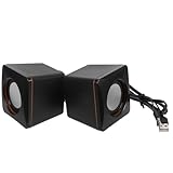 Warmhm Mini Enceinte PC USB Compacte et Légère Haut-Parleur Multimédia Filaire pour Bureau Compatible Ordinateur Portable et Tablette et Portable