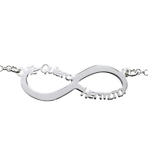 Collar infinito Te Quiero Hermana Plata Ley 925 -
