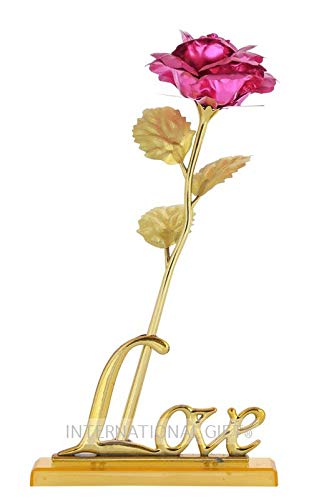 Pink Rose Flower with Love Stand with Gift Box-image-34