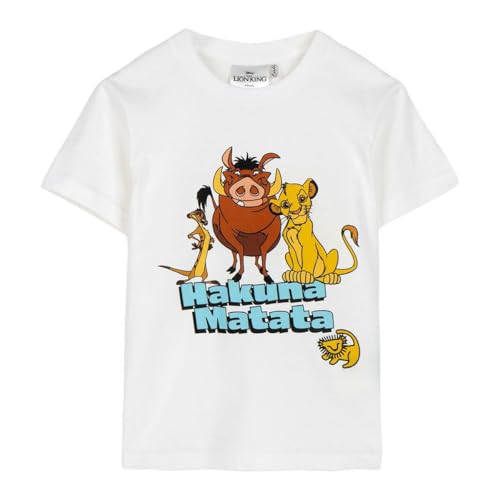 The Lion King Blanco-Marca EAN: 8445484498387-Talla: 3 Años Camiseta de Manga Corta Infantil, One Size Unisex niños