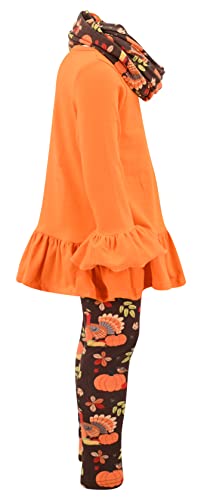 Unique Baby Girls Kids Toddler 3pc Outfit Set Long Sleeve Ruffled Hemline Tunic Top Leggings and Scarf3