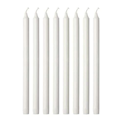 Unscented candles, 8 pack white