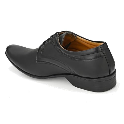 Image of Leatherkraft Stacked Heel Lace-Up Formal Shoes