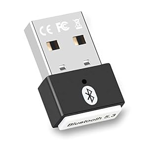 Bluetooth USB 5.3 – Adaptador Bluetooth PC (EDR & BLE) – Mini USB Bluetooth Transmisor & Receptor Plug & Play para Ordenador, Portatil, Ratón, Teclado, Altavoz, Compatible con Windows 11/10/8.1