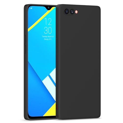 Image of Outlouders Back Cover for Oppo A3s / Realme C1 | Camera Protection | Durable Soft Matte Silicone Bumper Case (Black)