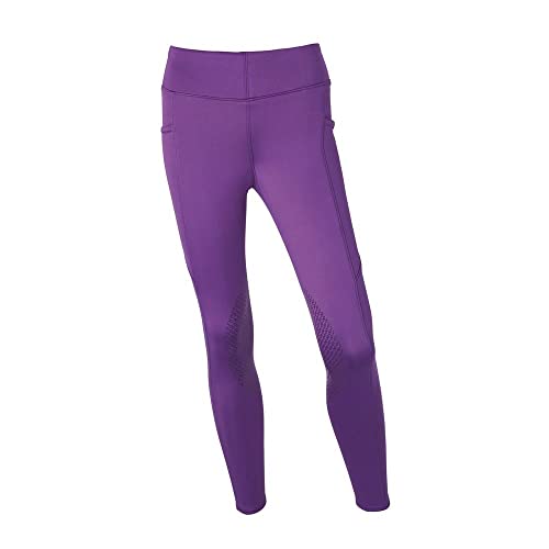 Dover Saddlery Ladies' Bogart Knee-Patch Winter Tight, Color: Purple, Size: Small