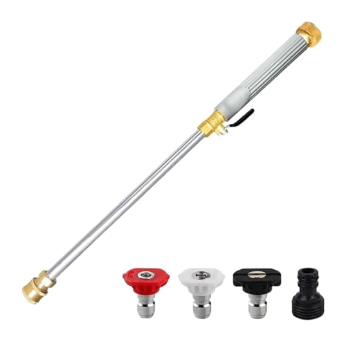 Raclette Haute Pression réglable | Outil d'arrosage réglable - Lance de Nettoyeur Haute Pression avec raccord Rapide et 3 Buses | Nettoyage Voiture,...