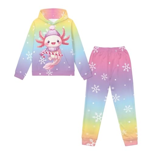 WELLFLYHOM Girls Clothes Set 2 PCS Pullover Hoodie and Pants Outfit Long Sleeve Sweatshirt and Jogger Pants (5-12T)4