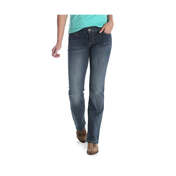 Wrangler-Womens-Western-Stretch-Boot-Cut-Jean Wrangler Women's Western Rise Stretch Boot Cut Jean, Mid Wash, 7W x 32L