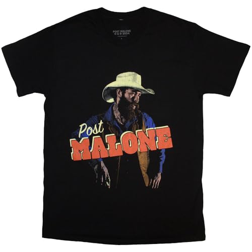 Mens Post Malone Cowboy T-Shirt Medium Black