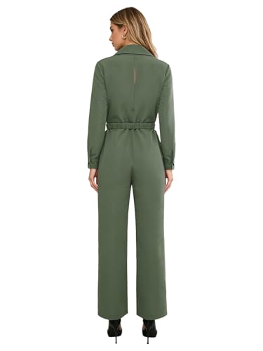 Mono de trabajo de una pieza para mujer con solapa verde ejército talla M 2